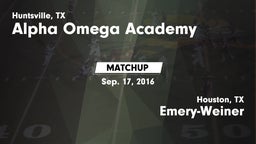 Matchup: Alpha Omega Academy vs. Emery-Weiner  2016