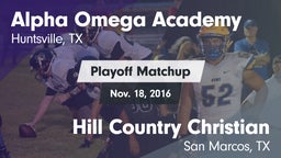 Matchup: Alpha Omega Academy vs. Hill Country Christian  2016