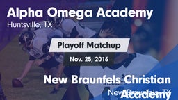 Matchup: Alpha Omega Academy vs. New Braunfels Christian Academy  2015
