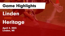 Linden  vs Heritage  Game Highlights - April 4, 2023