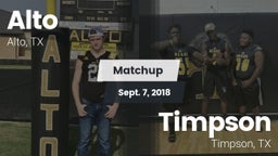 Matchup: Alto  vs. Timpson  2018