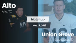 Matchup: Alto  vs. Union Grove  2018