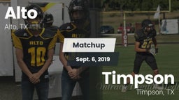 Matchup: Alto  vs. Timpson  2019