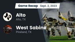 Recap: Alto  vs. West Sabine  2023