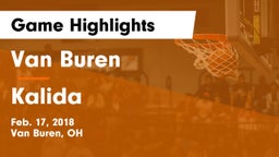 Van Buren  vs Kalida  Game Highlights - Feb. 17, 2018