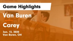 Van Buren  vs Carey  Game Highlights - Jan. 13, 2020