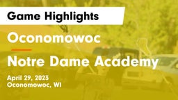 Oconomowoc  vs Notre Dame Academy Game Highlights - April 29, 2023