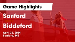 Sanford  vs Biddeford  Game Highlights - April 26, 2024