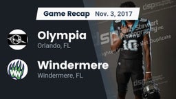 Recap: Olympia  vs. Windermere  2017