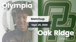 Matchup: Olympia  vs. Oak Ridge  2020