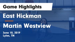East Hickman  vs Martin Westview Game Highlights - June 10, 2019