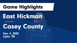 East Hickman  vs Casey County Game Highlights - Jan. 4, 2020