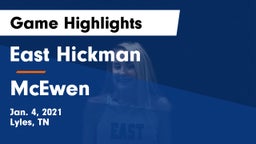 East Hickman  vs McEwen  Game Highlights - Jan. 4, 2021