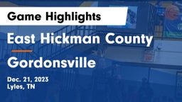 East Hickman County  vs Gordonsville  Game Highlights - Dec. 21, 2023