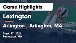 Lexington  vs Arlington , Arlington, MA Game Highlights - Sept. 27, 2021