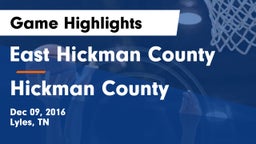 East Hickman County  vs Hickman County  Game Highlights - Dec 09, 2016