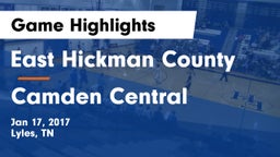 East Hickman County  vs Camden Central  Game Highlights - Jan 17, 2017