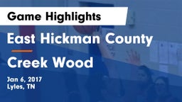 East Hickman County  vs Creek Wood  Game Highlights - Jan 6, 2017