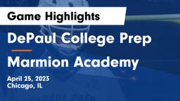 DePaul College Prep  vs Marmion Academy  Game Highlights - April 25, 2023