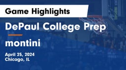 DePaul College Prep vs montini Game Highlights - April 25, 2024
