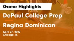 DePaul College Prep  vs Regina Dominican Game Highlights - April 27, 2022