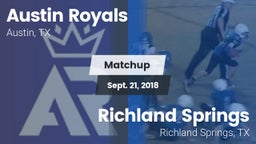 Matchup: Austin Royals vs. Richland Springs  2018