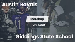 Matchup: Austin Royals vs. Giddings State School 2019