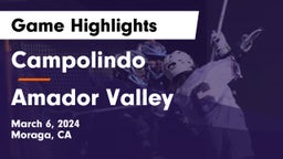 Campolindo  vs Amador Valley  Game Highlights - March 6, 2024