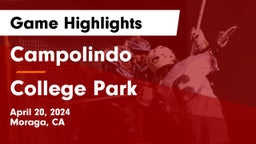Campolindo  vs College Park  Game Highlights - April 20, 2024
