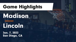 Madison  vs Lincoln  Game Highlights - Jan. 7, 2022