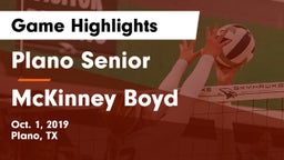 Plano Senior  vs McKinney Boyd  Game Highlights - Oct. 1, 2019