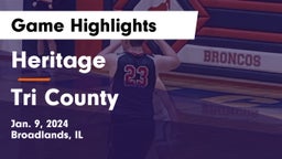 Heritage  vs Tri County Game Highlights - Jan. 9, 2024