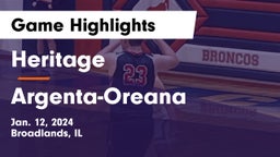 Heritage  vs Argenta-Oreana  Game Highlights - Jan. 12, 2024