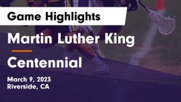 Martin Luther King  vs Centennial  Game Highlights - March 9, 2023
