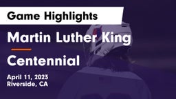 Martin Luther King  vs Centennial  Game Highlights - April 11, 2023