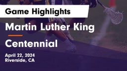 Martin Luther King  vs Centennial  Game Highlights - April 22, 2024