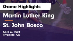 Martin Luther King  vs St. John Bosco  Game Highlights - April 23, 2024