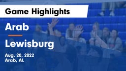 Arab  vs Lewisburg  Game Highlights - Aug. 20, 2022