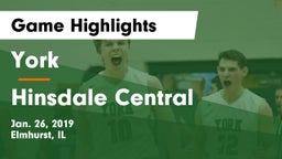 York  vs Hinsdale Central  Game Highlights - Jan. 26, 2019