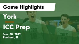 York  vs ICC Prep Game Highlights - Jan. 30, 2019