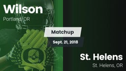 Matchup: Wilson  vs. St. Helens  2018