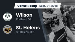 Recap: Wilson  vs. St. Helens  2018