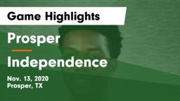 Prosper  vs Independence  Game Highlights - Nov. 13, 2020