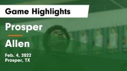Prosper  vs Allen  Game Highlights - Feb. 4, 2022