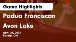 Padua Franciscan  vs Avon Lake  Game Highlights - April 29, 2024
