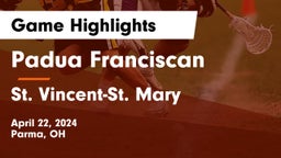 Padua Franciscan  vs St. Vincent-St. Mary  Game Highlights - April 22, 2024