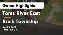 Toms River East  vs Brick Township  Game Highlights - April 5, 2022