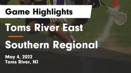 Toms River East  vs Southern Regional  Game Highlights - May 4, 2022