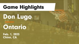 Don Lugo  vs Ontario  Game Highlights - Feb. 1, 2023
