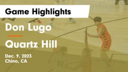 Don Lugo  vs Quartz Hill  Game Highlights - Dec. 9, 2023